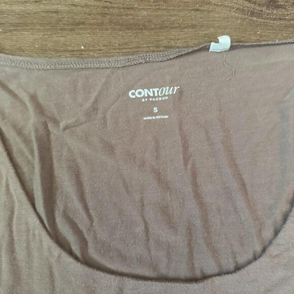 Light Brown Short Sleeve Scoop Neck Contour by Pacsun Crop Top - Picture 5 of 5